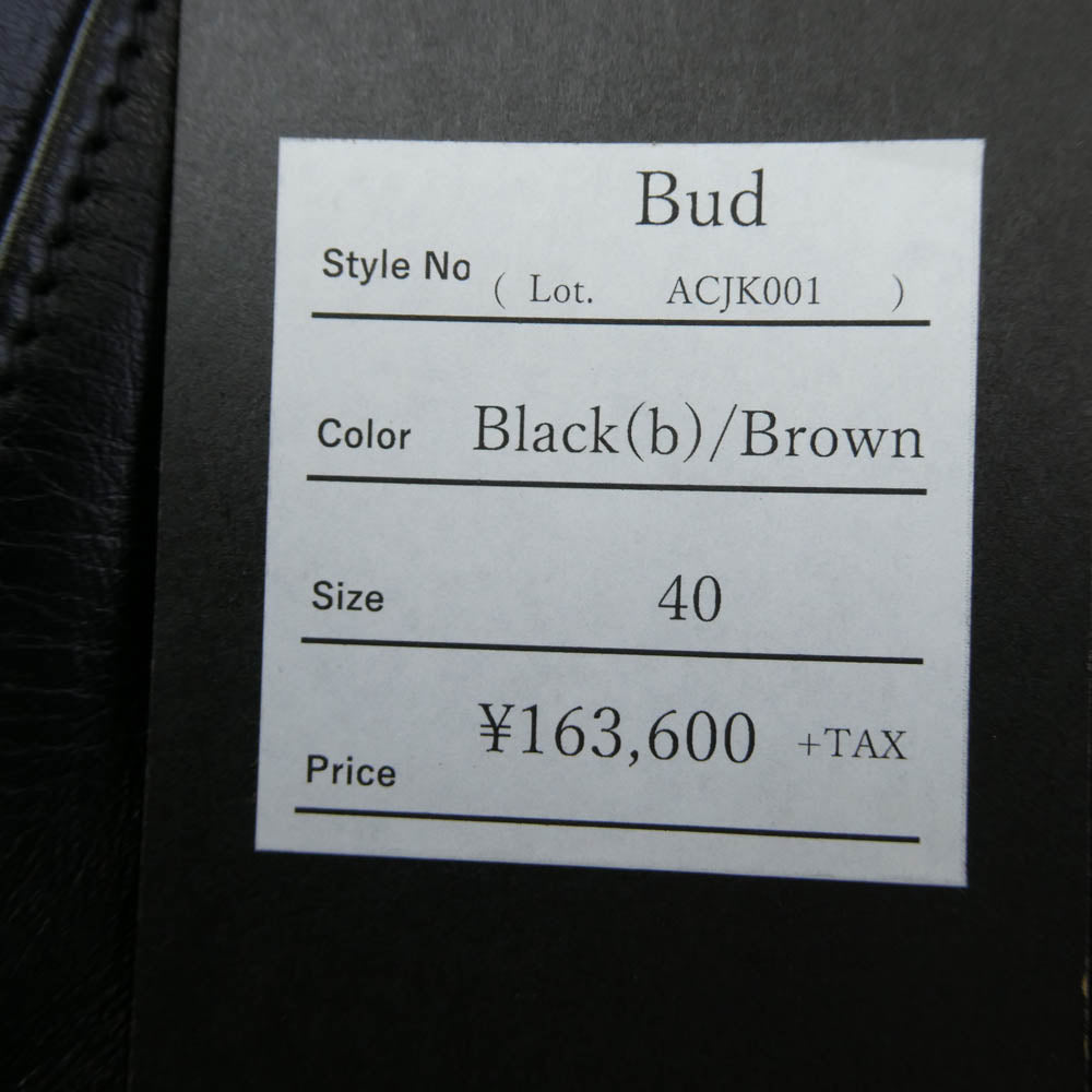 FINE CREEK LEATHERS ファインクリークレザー ACJK001 FINE CREEK ＆ Co. Bud バド 茶芯 ホースハイド レザー ライダース ジャケット ブラック系 ブラウン系 40【新古品】【未使用】【中古】