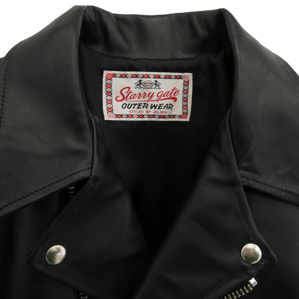 JELADO ジェラード SG71428 Rebel Jacket Horse Hide Semi Aniline Finish Black 茶芯 ホースハイド ダブル ライダース ジャケット ブラック系 サイズ表記なし【美品】【中古】