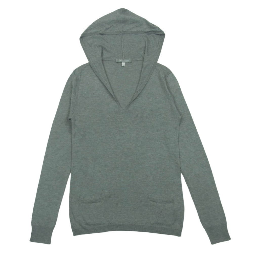 MAX MARA マックスマーラ Maglla 銀タグ Vネック ニット パーカー フーディー グレー系 M【中古】