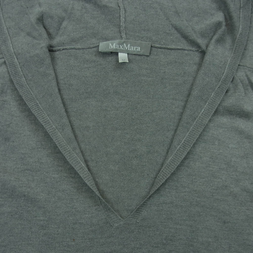 MAX MARA マックスマーラ Maglla 銀タグ Vネック ニット パーカー フーディー グレー系 M【中古】
