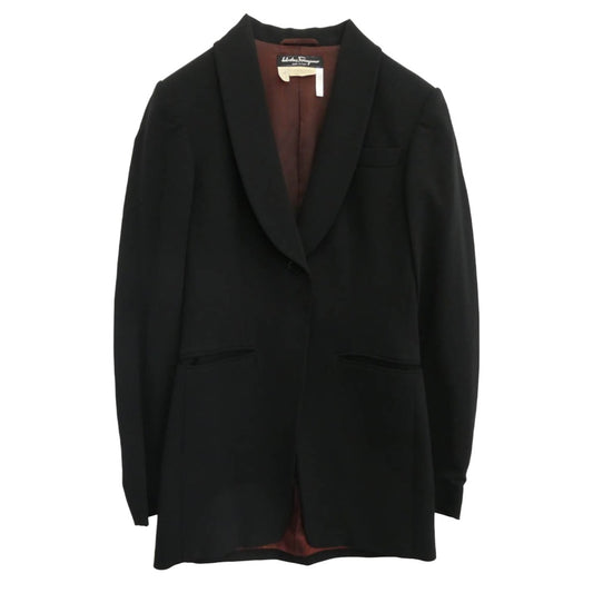 Salvatore Ferragamo サルヴァトーレフェラガモ ウール テーラード ジャケット ブラック系 40【中古】