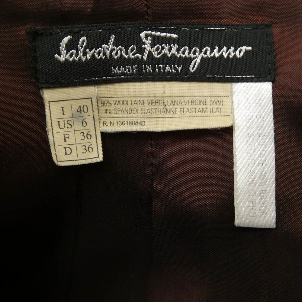 Salvatore Ferragamo サルヴァトーレフェラガモ ウール テーラード ジャケット ブラック系 40【中古】