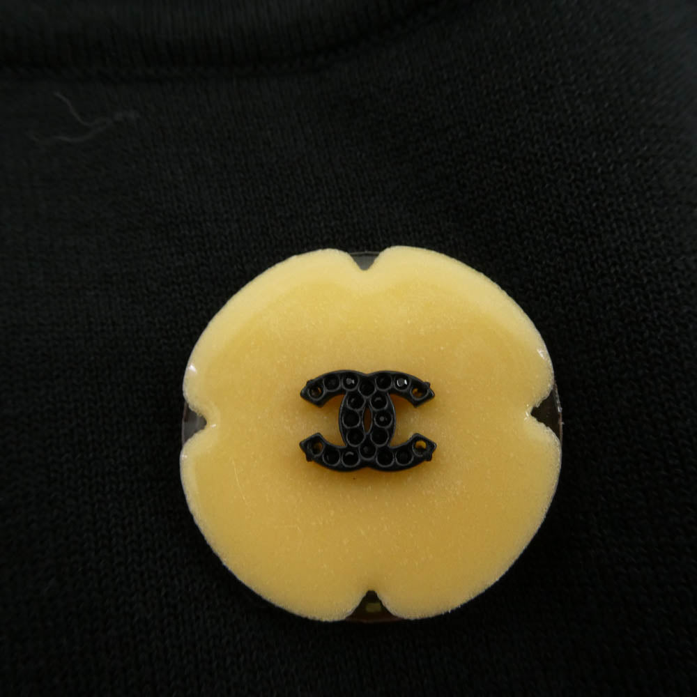 極美品 CHANEL 04A ニットワンピース ココマークボタン レース切替 CHANEL シャネル P40797K02966 シルク混 コットン ニット ココマーク