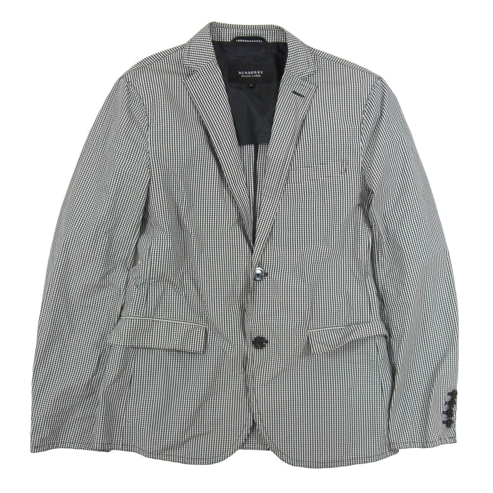 BURBERRY BLACK LABEL バーバリーブラックレーベル BMP13-212-05 シングル 2B ギンガムチェック テーラード ジャケット ブラック系 S【中古】