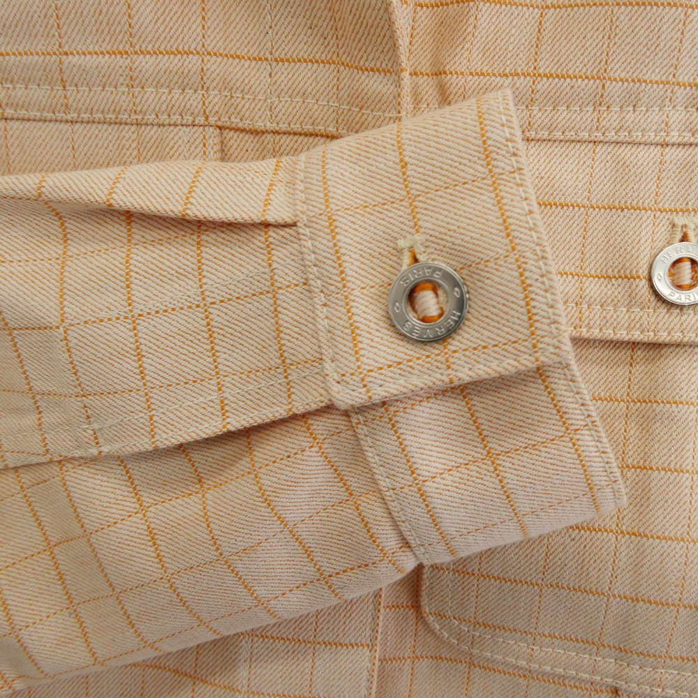 HERMES エルメス 25AW H5H0251DGA336 ロゴレザーパッチ タッタソール デニム ジャケット オレンジ系 34【極上美品】【中古】