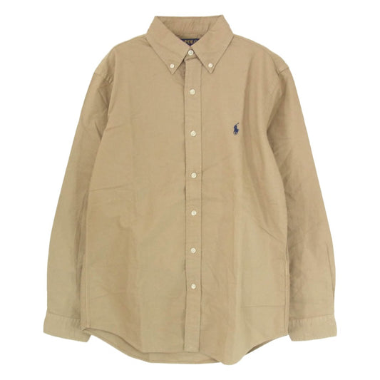 POLO RALPH LAUREN ポロ・ラルフローレン CLASSIC FIT クラシックフィット オックスフォード ボタンダウン 長袖シャツ ベージュ系 SP【中古】