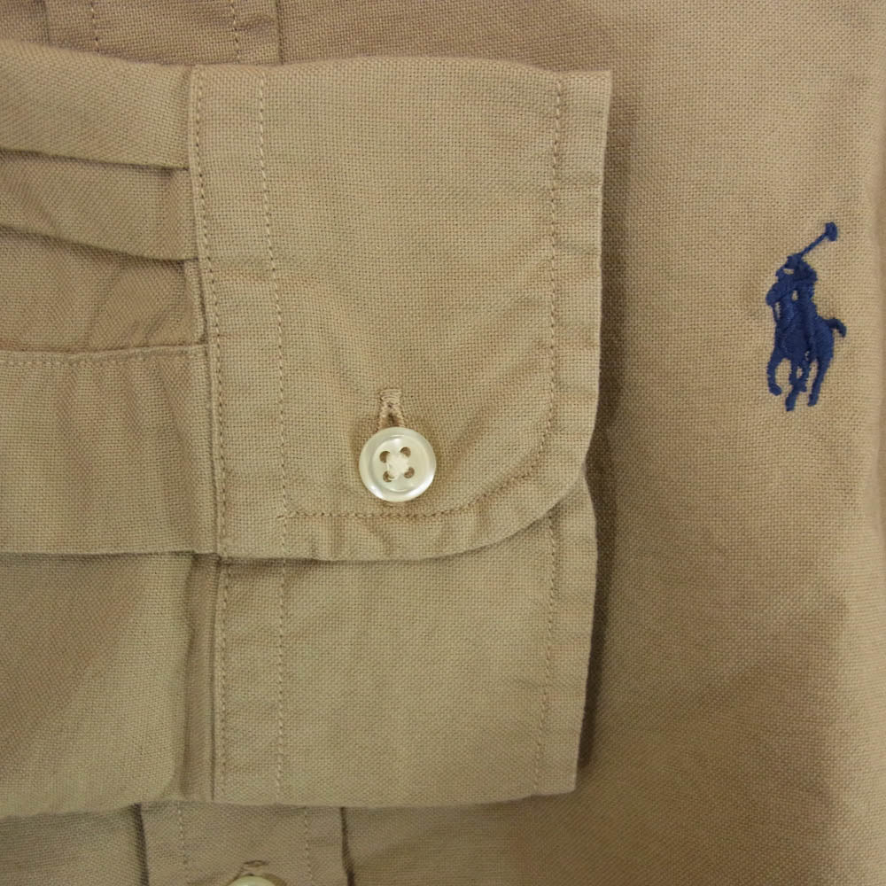 POLO RALPH LAUREN ポロ・ラルフローレン CLASSIC FIT クラシックフィット オックスフォード ボタンダウン 長袖シャツ ベージュ系 SP【中古】