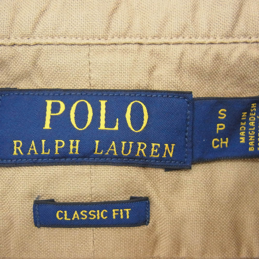POLO RALPH LAUREN ポロ・ラルフローレン CLASSIC FIT クラシックフィット オックスフォード ボタンダウン 長袖シャツ ベージュ系 SP【中古】