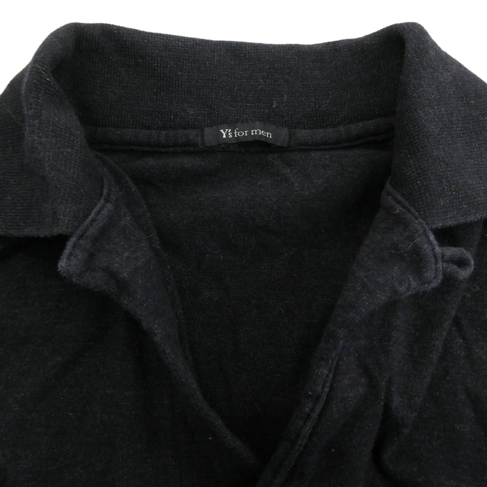 Yohji Yamamoto ヨウジヤマモト MD-T26-009 Y's for men ワイズフォーメン 長袖 ポロシャツ ブラック系 表記サイズなし【中古】