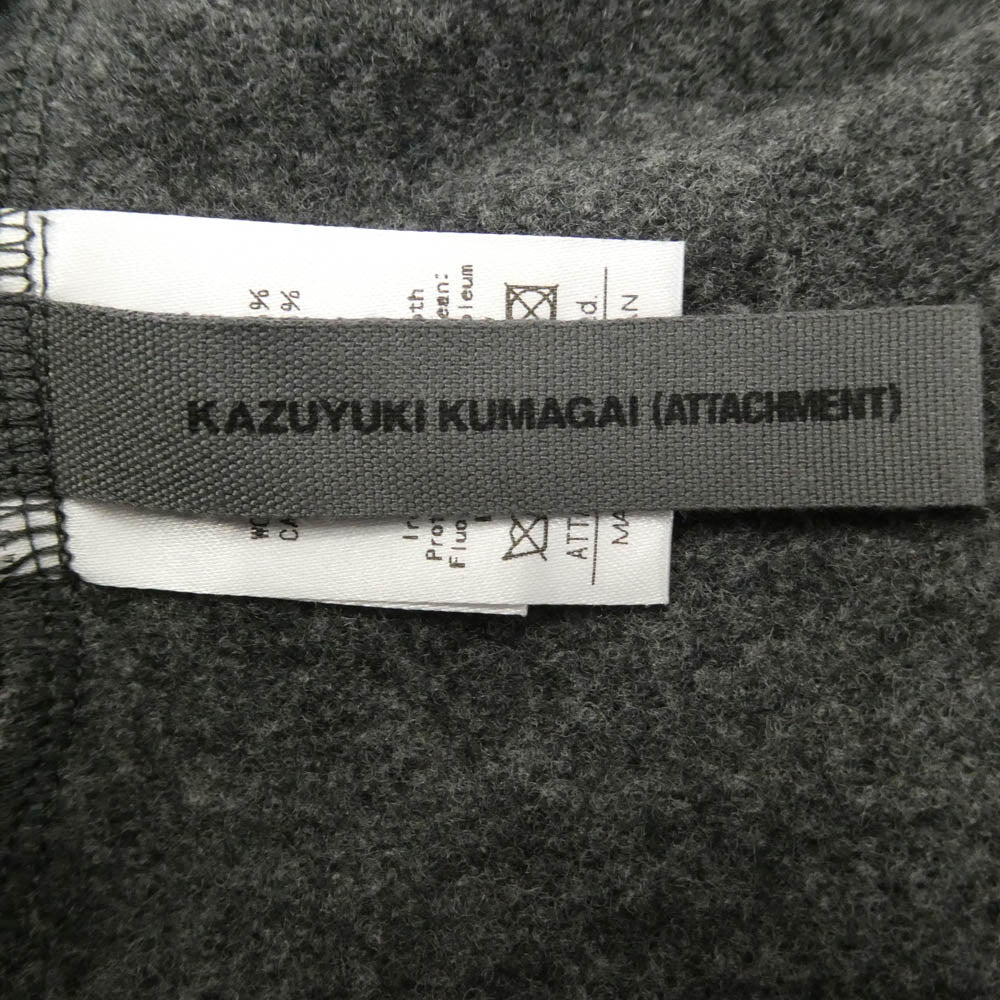 KAZUYUKI KUMAGAI ATTACHMENT カズユキクマガイアタッチメント KJ32-028 カシミヤ混ニットフラノ クルーネック カットソー プルオーバー グレー系 2【中古】