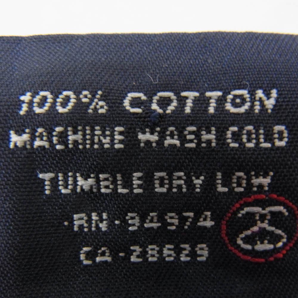 STUSSY ステューシー 90s OLD オールド USA製 紺タグ バックドラゴンプリント クルーネック 半袖 Tシャツ カーキ系 L【中古】