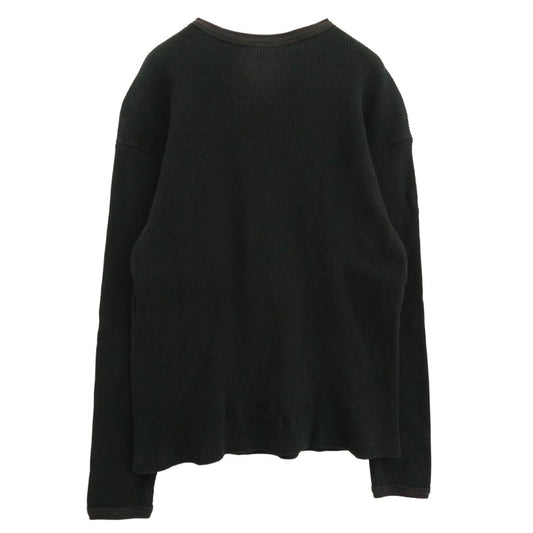 CHROME HEARTS クロムハーツ(原本無) OLD オールド CHクロス バックロゴ刺繍 FUCK YOU サーマル ポケット付き L/S 長袖 カットソー ブラック系 ネイビー系 M【中古】