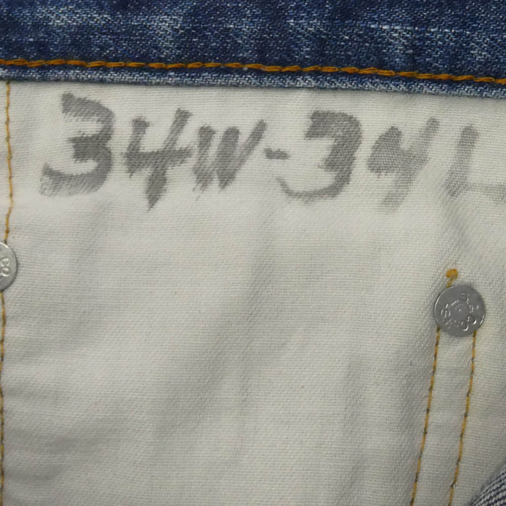 Levi's リーバイス 60s 70s 505 BIGE 脇割り ボタン裏8 42TALON 並行ステッチ デニム パンツ インディゴブルー系【中古】