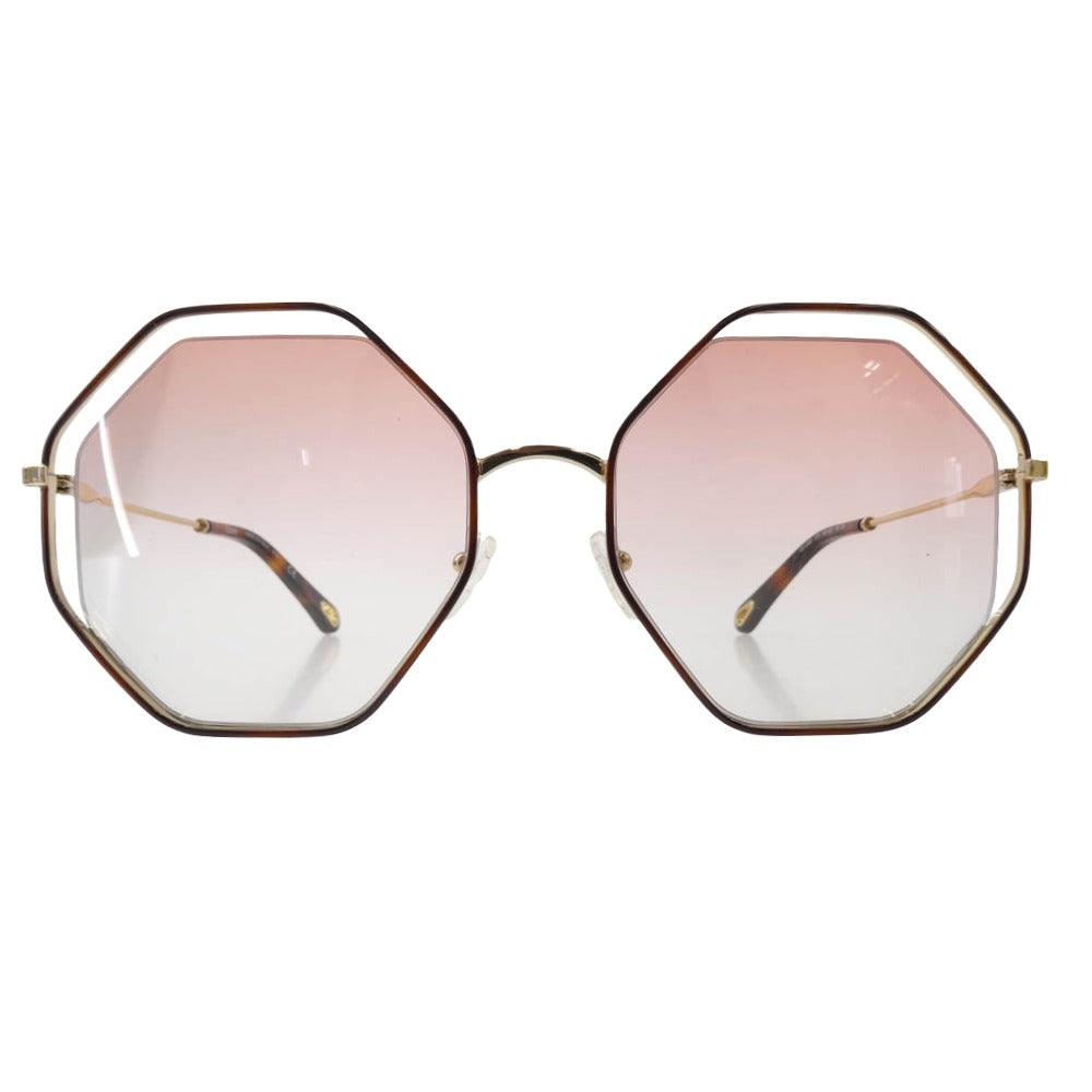 Chloe クロエ CE132S Sunglasses Havana グラデーションカラー ハバナ サングラス ブラウン系 フレーム：ゴールド系、ブラウン系　 58□20-140【美品】【中古】