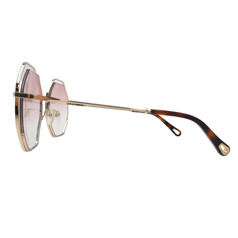 Chloe クロエ CE132S Sunglasses Havana グラデーションカラー ハバナ サングラス ブラウン系 フレーム：ゴールド系、ブラウン系　 58□20-140【美品】【中古】