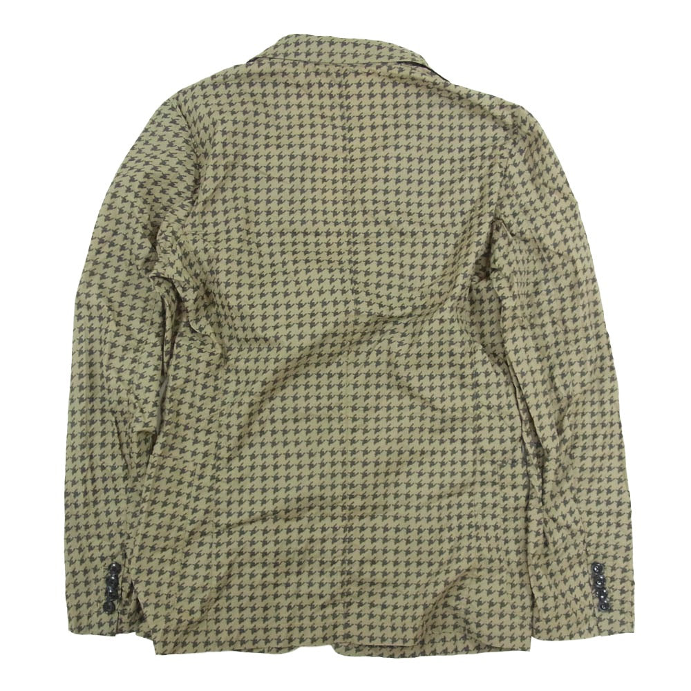DRIES VAN NOTEN ドリスヴァンノッテン 千鳥総柄 ポリエステル 2B テーラードジャケット カーキ系 44【中古】