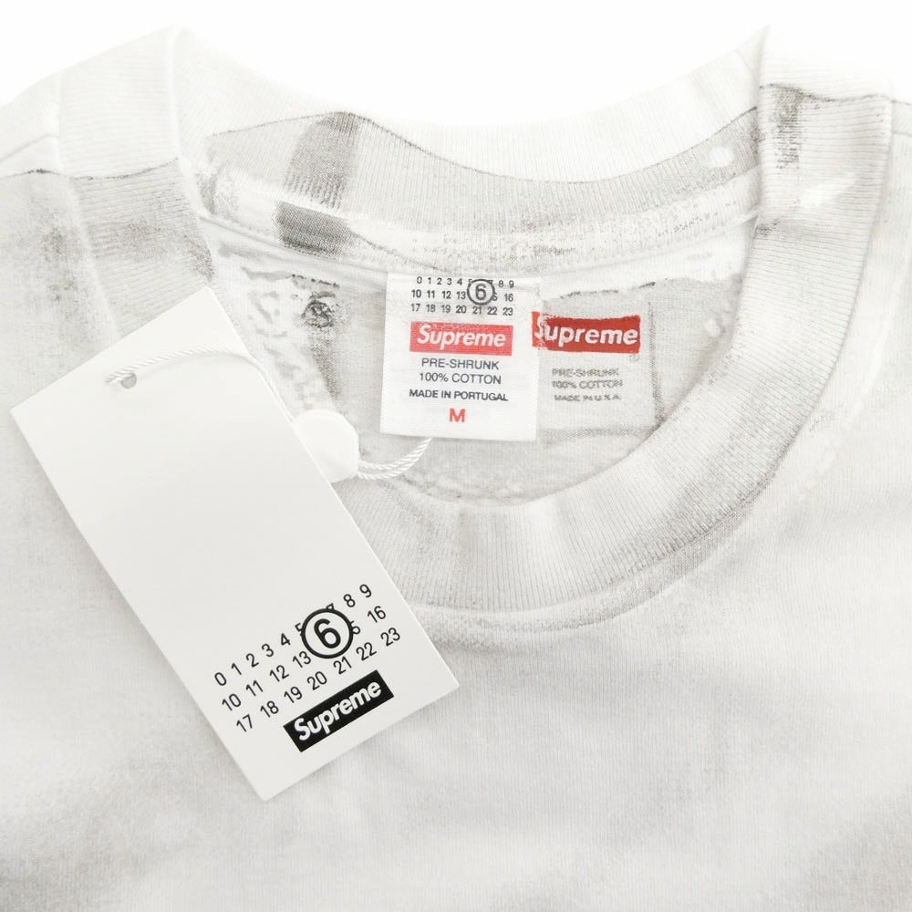 Supreme シュプリーム 24SS ×MM6 Maison Margiela Box Logo Tee エムエムシックス メゾンマルジェラ ボックス ロゴ プリント 半袖 Tシャツ ホワイト系 M【極上美品】【中古】