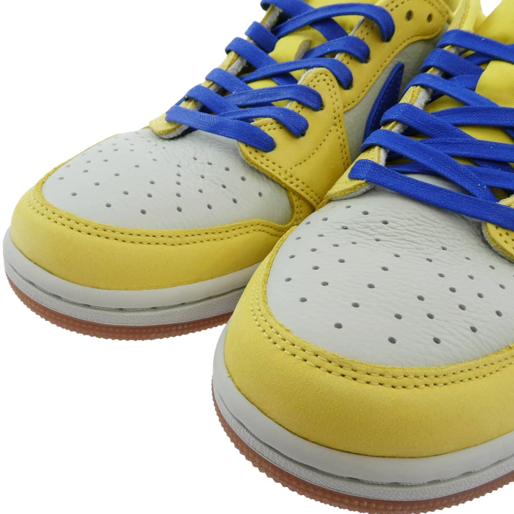 NIKE ナイキ DZ4137-700 フェイクバスターズ鑑定済 TRAVIS SCOTT トラビス・スコット WMNS AIR JORDAN 1 LOW OG SP エア ジョーダン 1 ロー スニーカー イエロー系 27.5cm【美品】【中古】