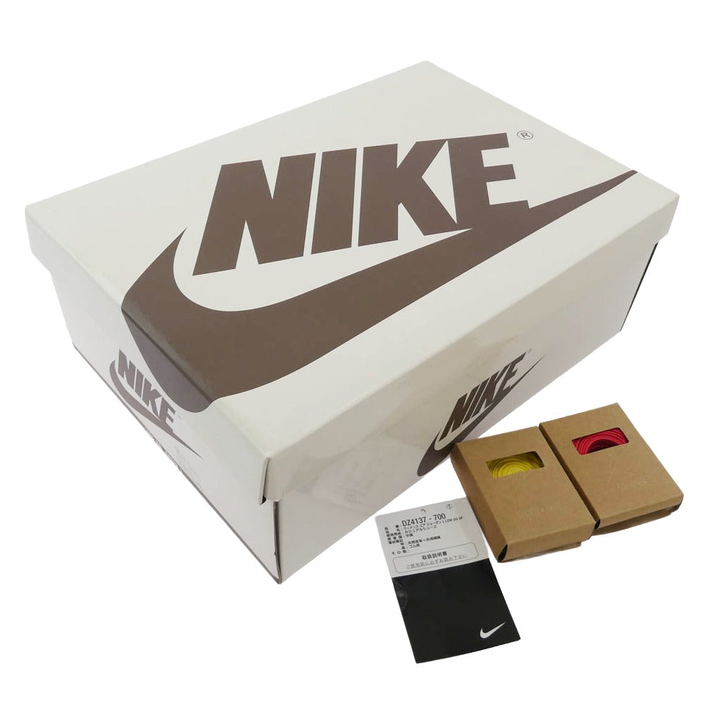 NIKE ナイキ DZ4137-700 フェイクバスターズ鑑定済 TRAVIS SCOTT トラビス・スコット WMNS AIR JORDAN 1 LOW OG SP エア ジョーダン 1 ロー スニーカー イエロー系 27.5cm【美品】【中古】