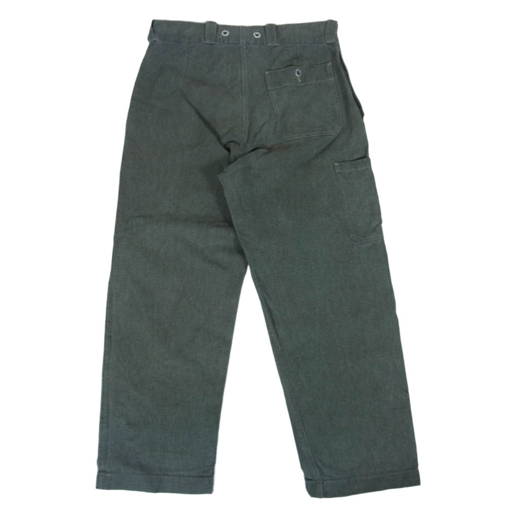 ヴィンテージ ミリタリー 50s Vintage Denim Work Pants 前期型 メタルボタン アルミボタン スイス軍 ヴィンテージ デニム パンツ 緑青系 表記無し【中古】