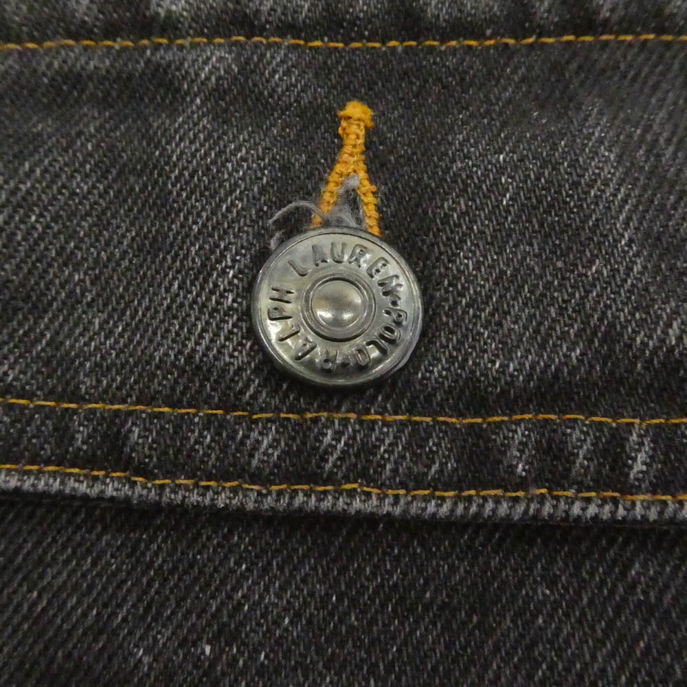 POLO RALPH LAUREN ポロ・ラルフローレン 80s 白タグ USA製 米国製 襟コーデュロイ デニム ジャケット グレー系 M【中古】