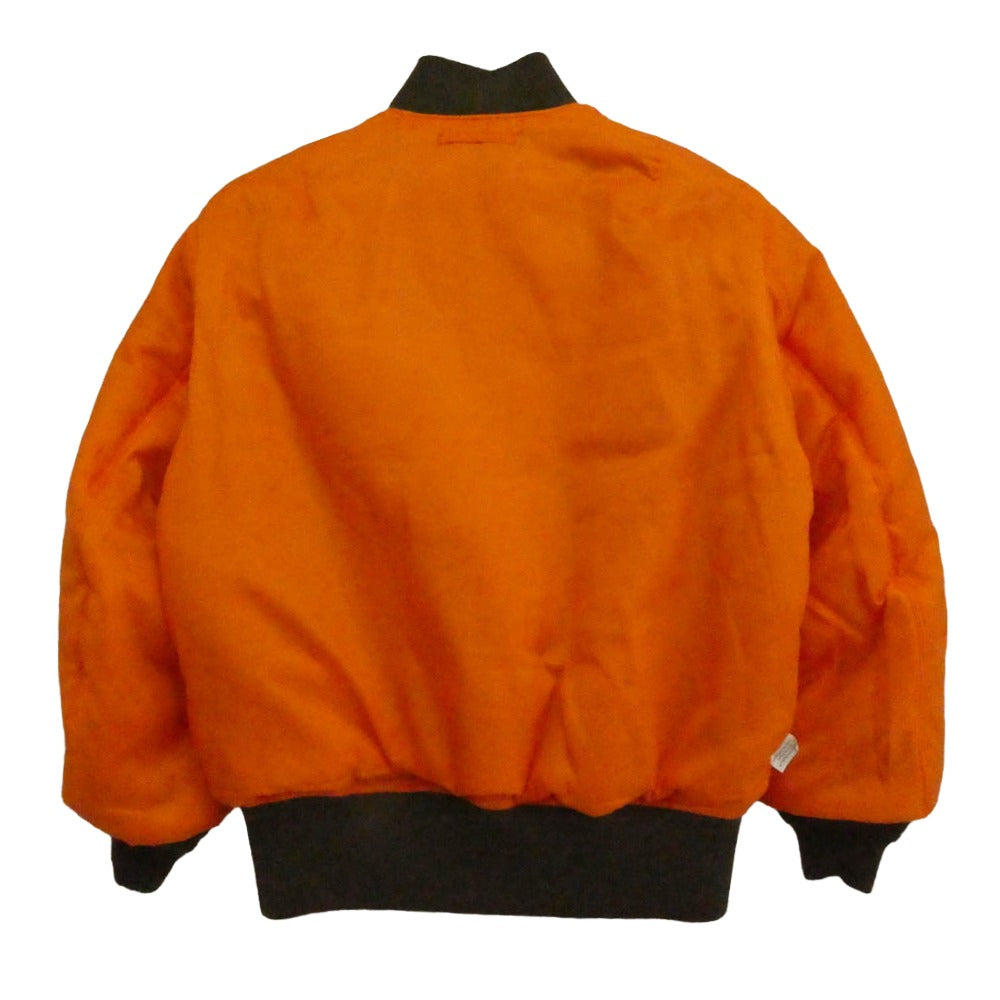 WACKO MARIA ワコマリア 23AW MA-1 FLIGHT JACKET TYPE-3 ロゴ刺繍 フライト ジャケット ボンバー ジップアップ ミリタリー ブルゾン アウター カーキ系 S【中古】