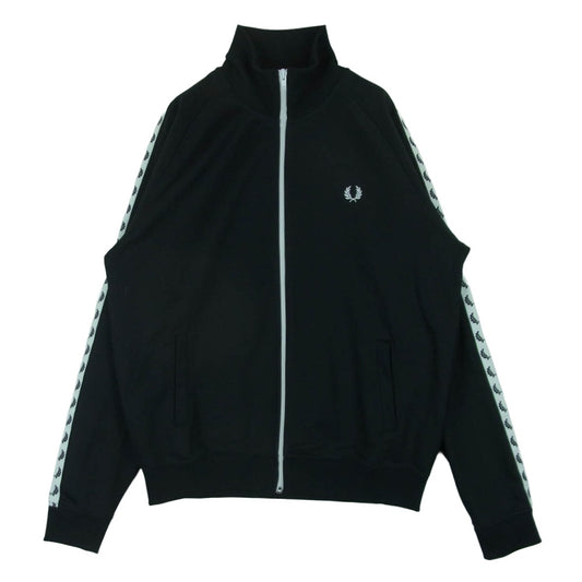 FRED PERRY フレッドペリー LAUREL TAPED TRACK JACKET トラック ジャケット ポルトガル製 ブラック系 L【中古】