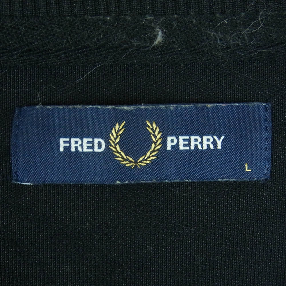FRED PERRY フレッドペリー LAUREL TAPED TRACK JACKET トラック ジャケット ポルトガル製 ブラック系 L【中古】