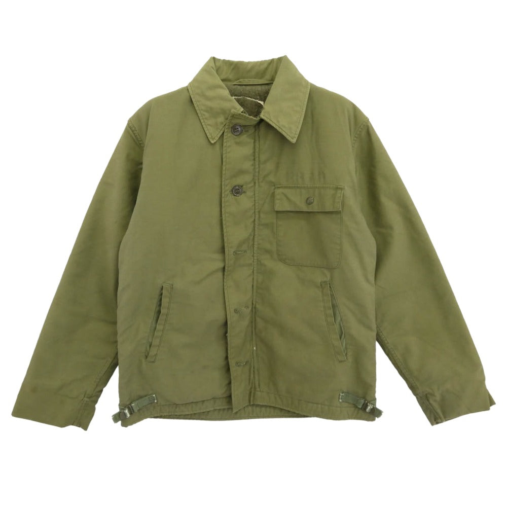 ユーエスネイビー 70s A-2 DECK JACKET ステンシル デッキジャケット モスグリーン系【中古】