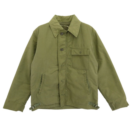 ユーエスネイビー 70s A-2 DECK JACKET ステンシル デッキジャケット モスグリーン系【中古】