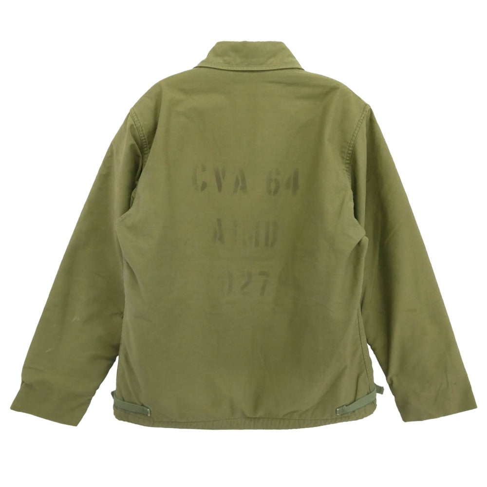 ユーエスネイビー 70s A-2 DECK JACKET ステンシル デッキジャケット モスグリーン系【中古】