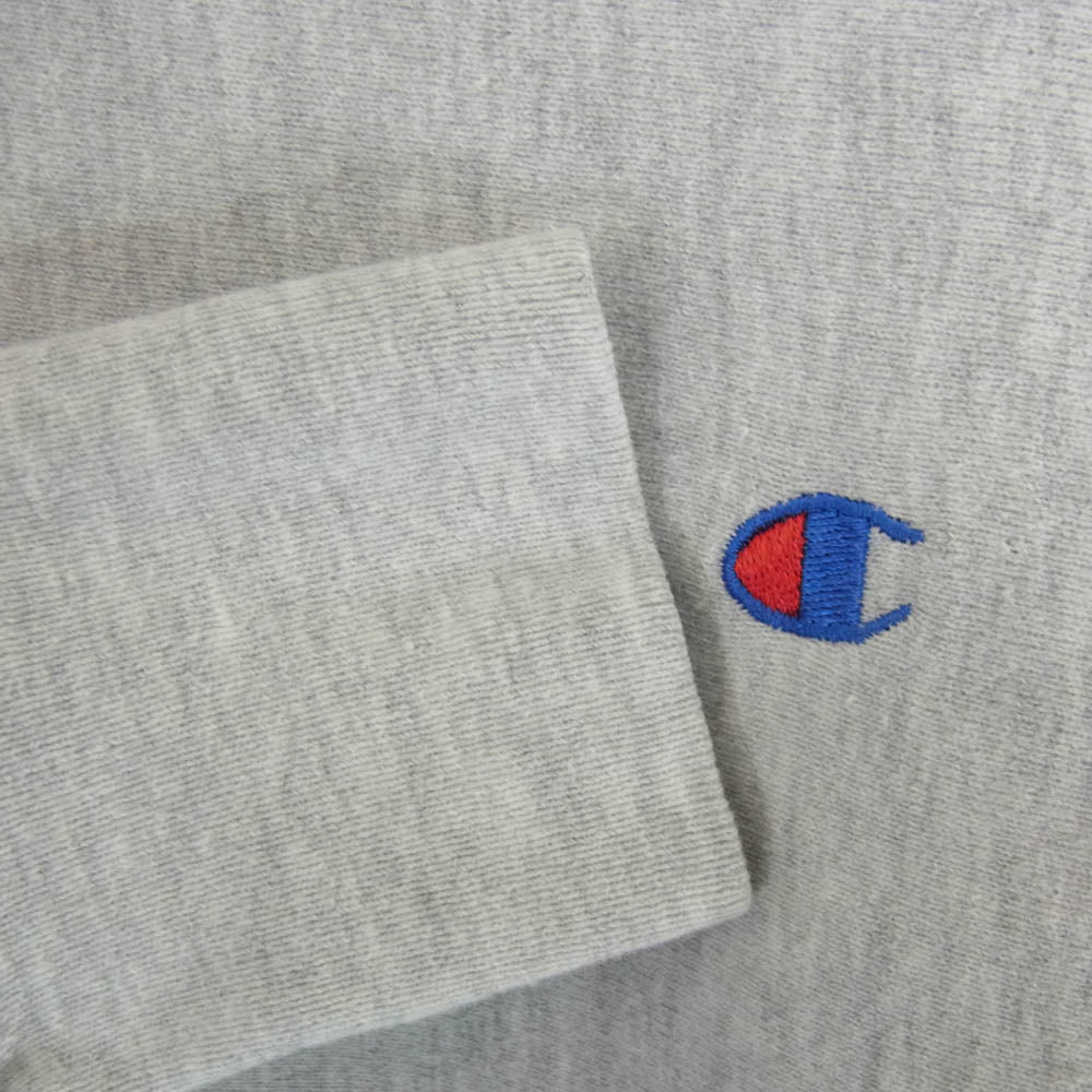 Champion チャンピオン USA製 90s 刺繍タグ REVERSE WEAVE 無地 目付 リバースウィーブ スウェット グレー系 L【中古】