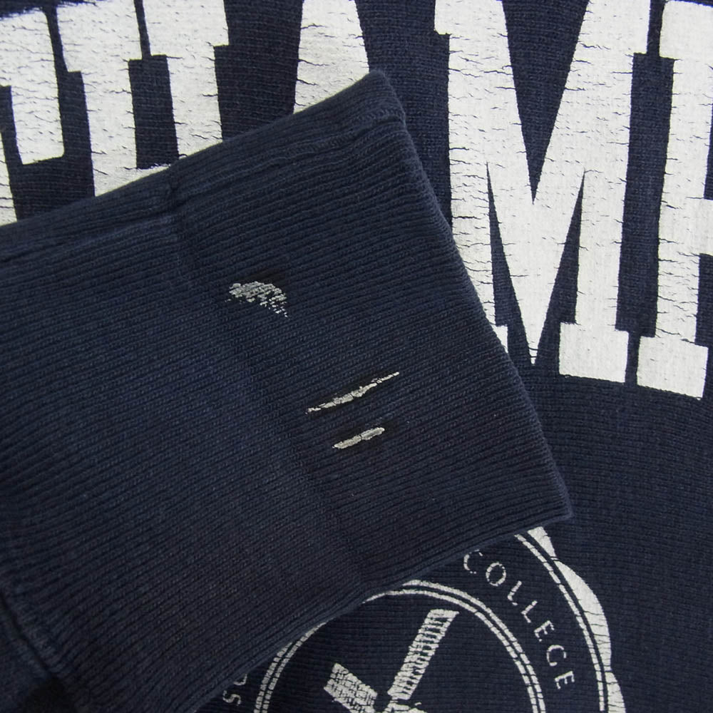 Champion チャンピオン USA製 90s 刺繍タグ REVERSE WEAVE SOUTHAMPTON リバースウィーブ サウサンプトン ネイビー フーディ パーカー ネイビー系 L【中古】