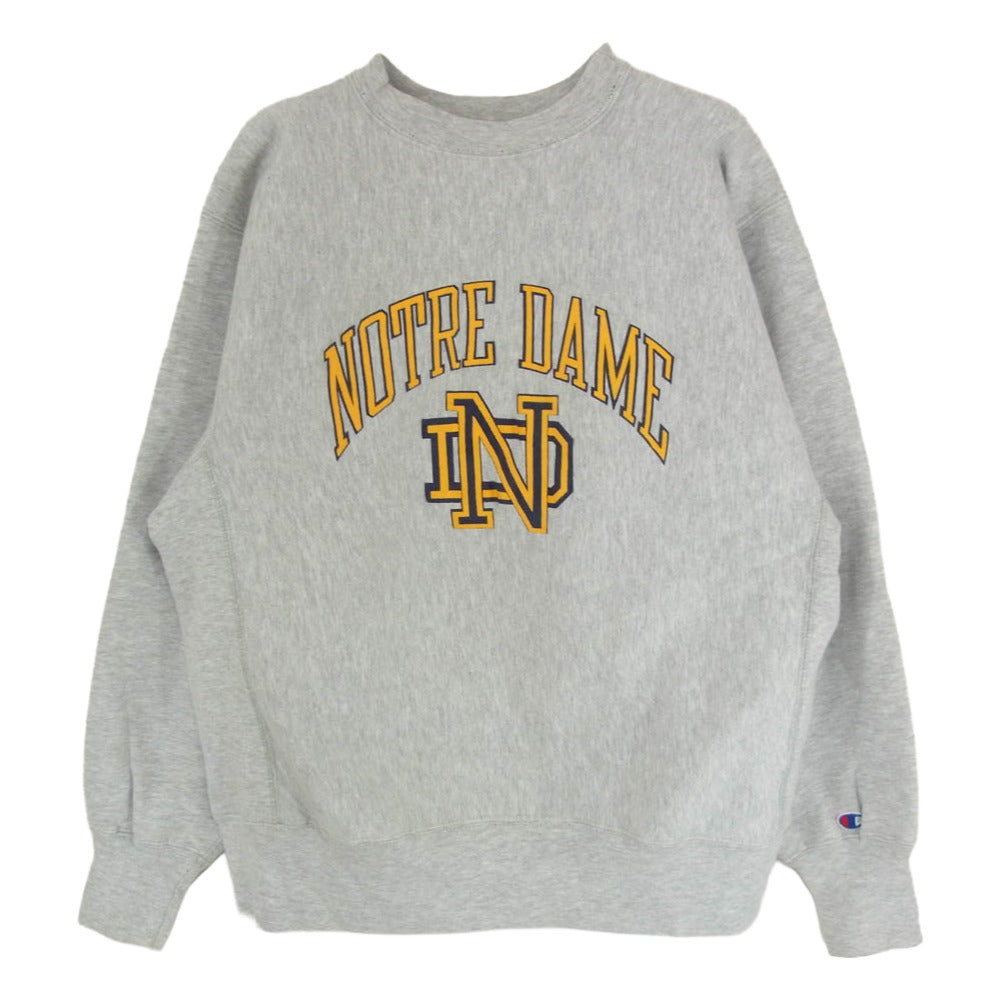 Champion チャンピオン USA製 80s 90s トリコタグ REVERSE WEAVE NOTRE DAME リバースウィーブ ノートルダム グレー スウェット グレー系 L【中古】