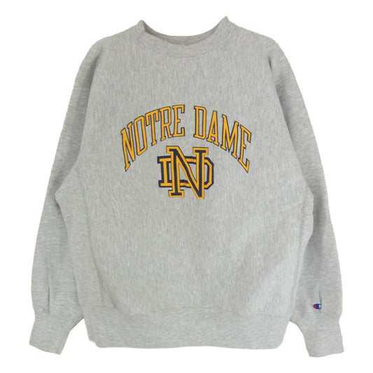 Champion チャンピオン USA製 80s 90s トリコタグ REVERSE WEAVE NOTRE DAME リバースウィーブ ノートルダム グレー スウェット グレー系 L【中古】