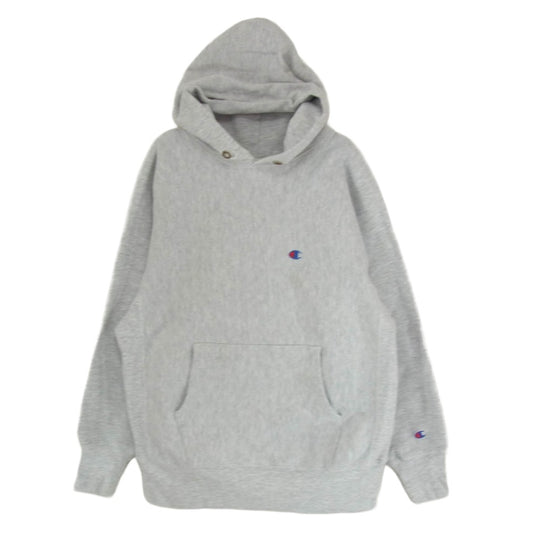 Champion チャンピオン 90s 刺繍タグ REVERSE WEAVE リバースウィーブ 無地 目付 グレー フーディ パーカー グレー系 L【中古】