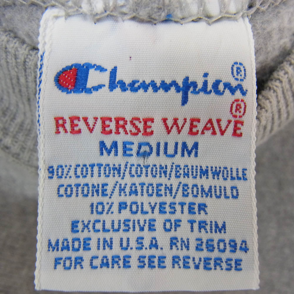 Champion チャンピオン USA製 90s 刺繍タグ REVERSE WEAVE HARVARD リバースウィーブ ハーバード グレー スウェット グレー系 M【中古】