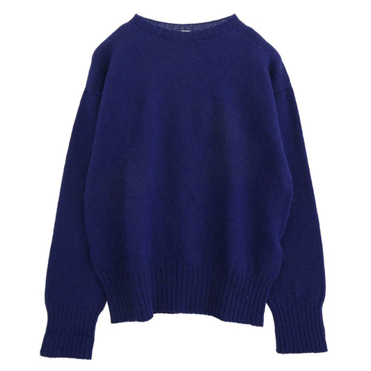 ANATOMICA アナトミカ 2PLY SHETLAND REAL SHETLAND WOOL リアル シェットランド ウール ブルー クルーネック ニット ブルー系 38【中古】