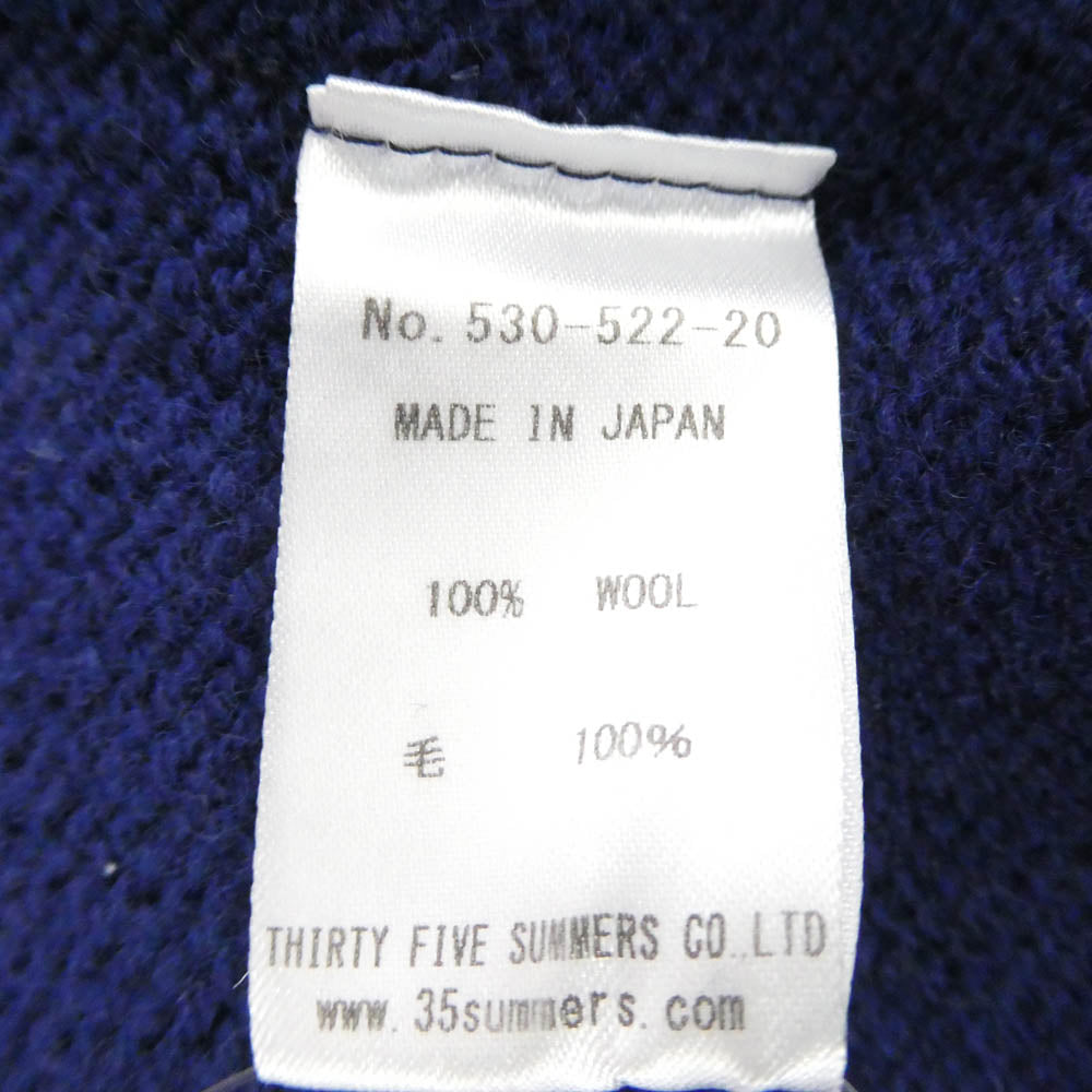 ANATOMICA アナトミカ 2PLY SHETLAND REAL SHETLAND WOOL リアル シェットランド ウール ブルー クルーネック ニット ブルー系 38【中古】