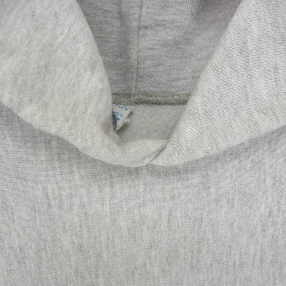 Champion チャンピオン USA製 80s 90sトリコタグ REVERSE WEAVE リバースウィーブ 無地 目付 袖目なし グレー フーディ パーカー グレー系 L【中古】
