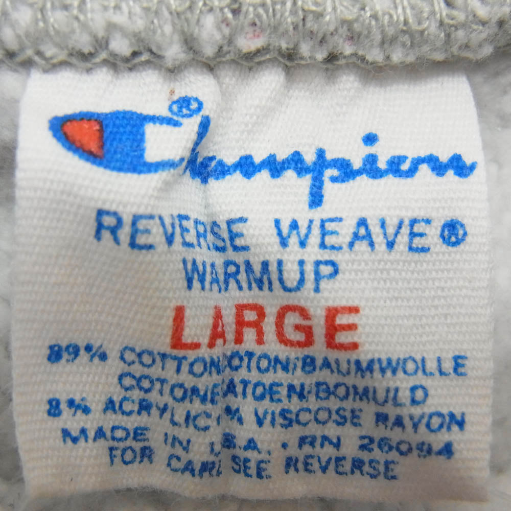 Champion チャンピオン USA製 80s 90sトリコタグ REVERSE WEAVE リバースウィーブ 無地 目付 袖目なし グレー フーディ パーカー グレー系 L【中古】
