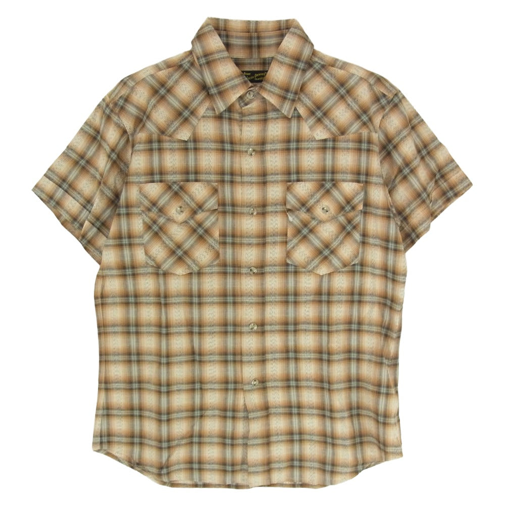 Stevenson Overall Co. スティーブンソンオーバーオール チェック ウエスタン 半袖 シャツ ブラウン系 サイズ表記無【中古】