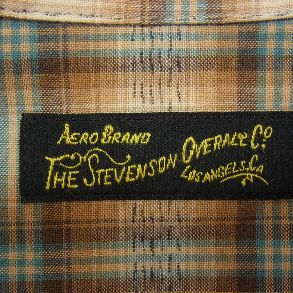 Stevenson Overall Co. スティーブンソンオーバーオール チェック ウエスタン 半袖 シャツ ブラウン系 サイズ表記無【中古】