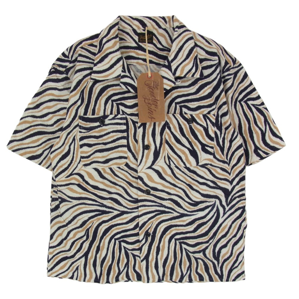 TENDERLOIN テンダーロイン T-PRINT FLANNEL SHT ZEBRA プリント フランネル ゼブラ 半袖 シャツ ブラウン系 M【中古】
