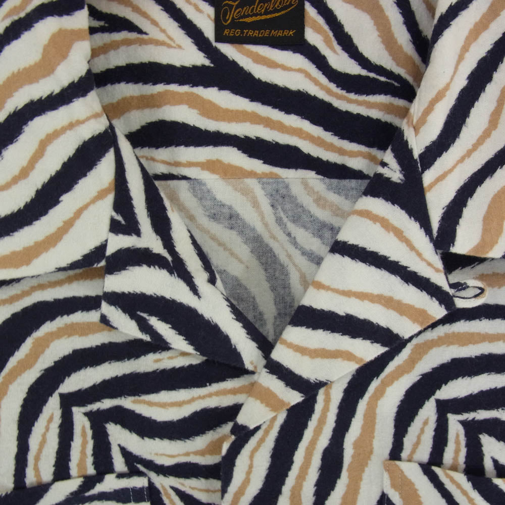 TENDERLOIN テンダーロイン T-PRINT FLANNEL SHT ZEBRA プリント フランネル ゼブラ 半袖 シャツ ブラウン系 M【中古】