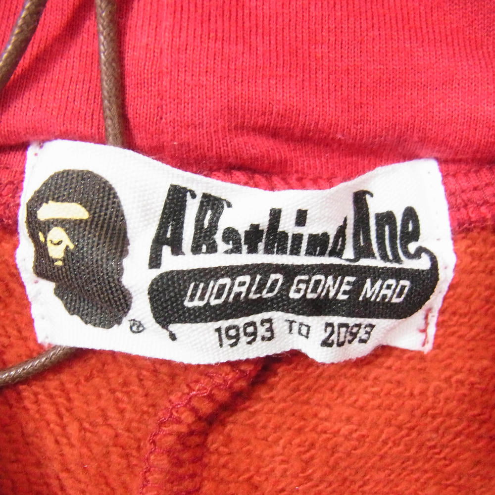 A BATHING APE アベイシングエイプ Shark Face Hooded Face Mask Neck Warmer シャークフェイス フーディ フェイスマスク ネックウォーマー レッド系【美品】【中古】