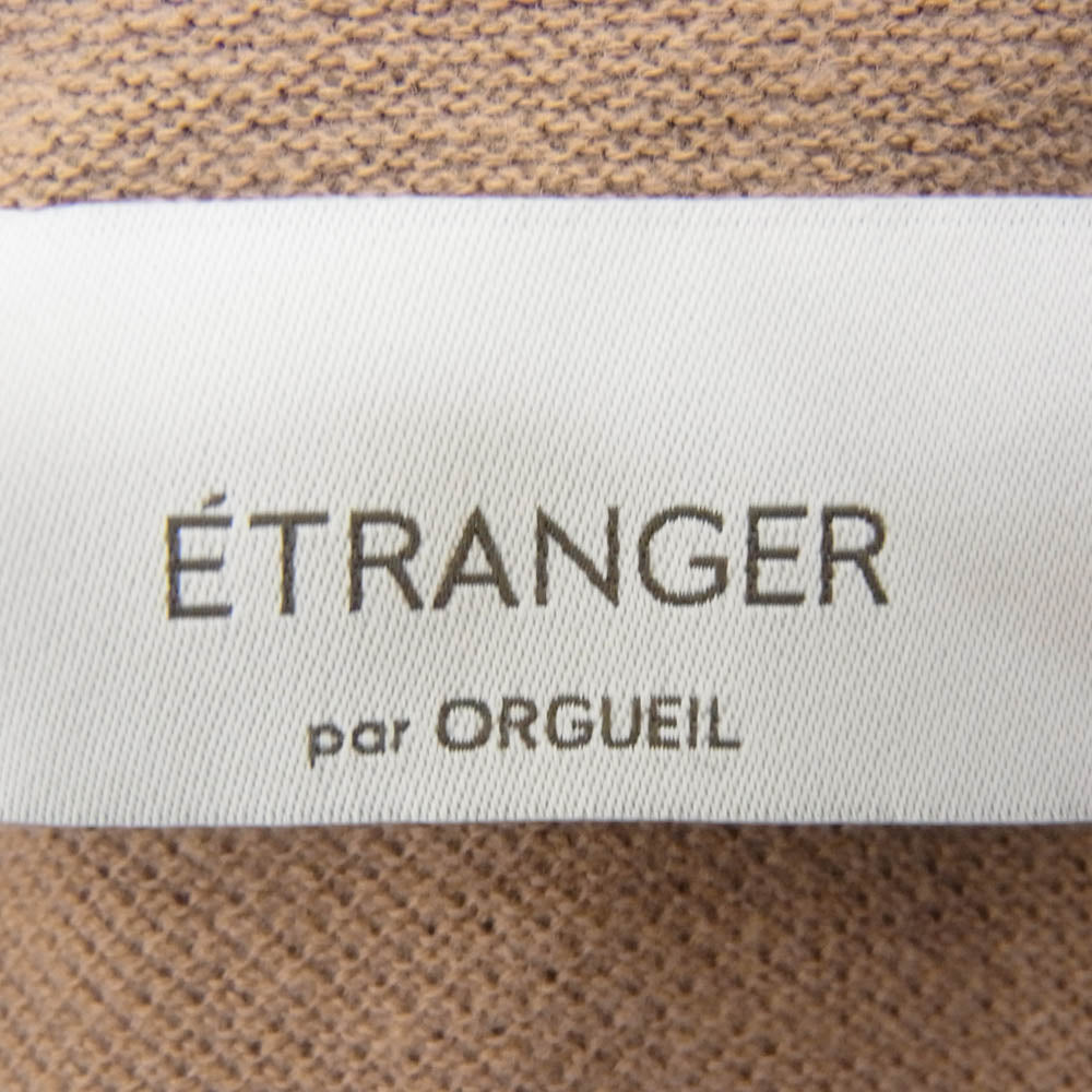 ORGUEIL オルゲイユ ハーフジップ 半袖 ポロシャツ ブラウン系 2【中古】