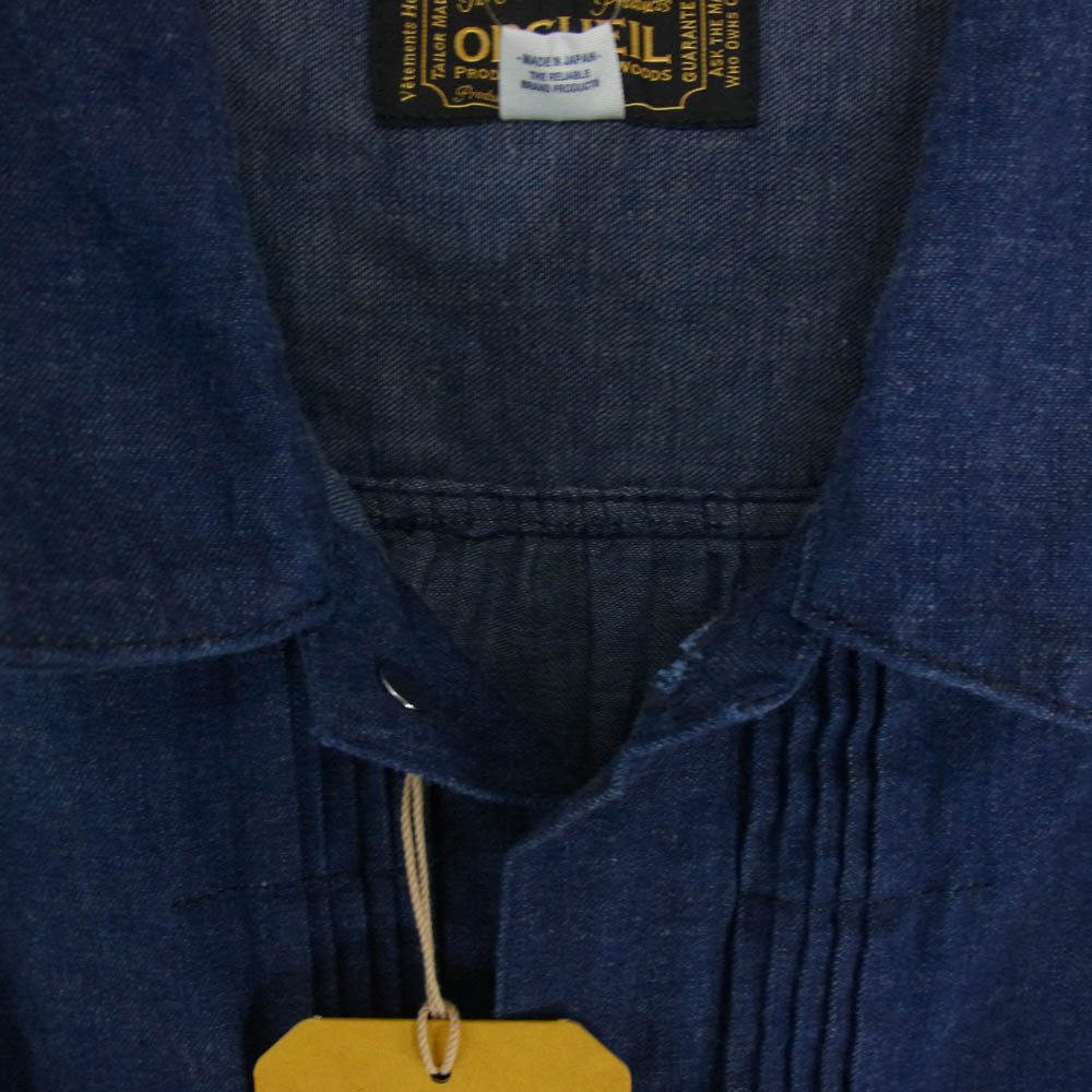 ORGUEIL オルゲイユ OR-4291 Denim blouse jacket デニム ブラウス ジャケット インディゴブルー系 38【中古】
