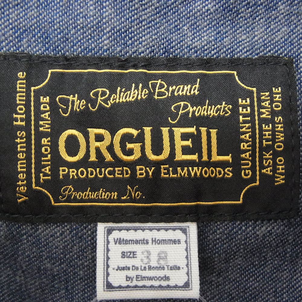 ORGUEIL オルゲイユ OR-4291 Denim blouse jacket デニム ブラウス ジャケット インディゴブルー系 38【中古】