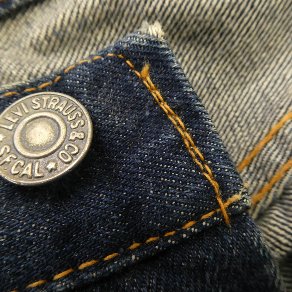 Levi's リーバイス 50s 501XX 53MODEL 53モデル 革パッチ 両面均等V ボタン裏刻印無 デニムパンツ インディゴブルー系【中古】